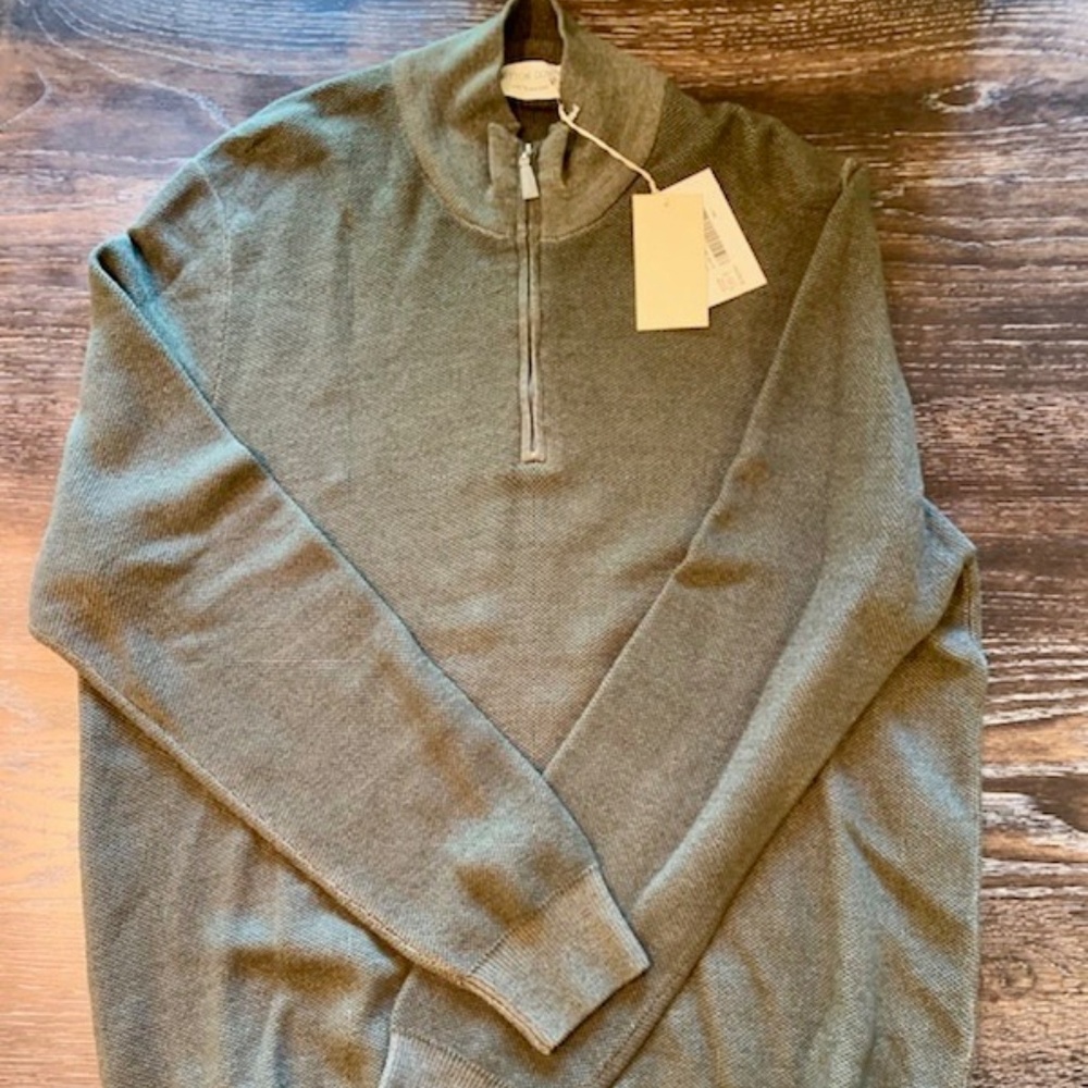 Luciano Barbera Men's Quarter-Zip Sweater